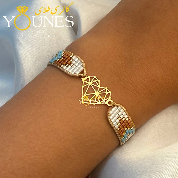 دستبند بند میوکی قلب اوریگامی طلا